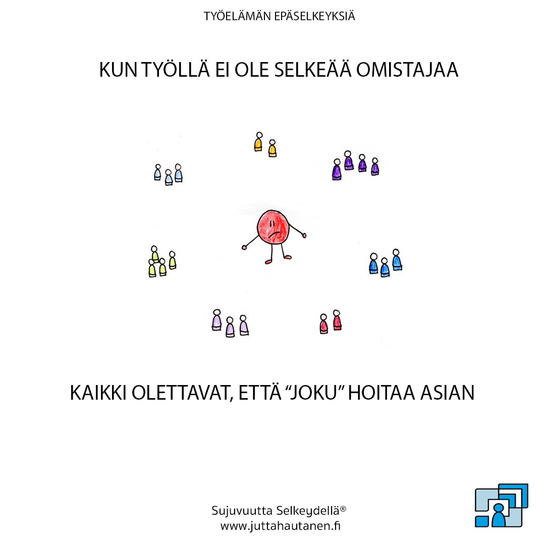 Kun työllä ei ole selkeää omistajaa Kaikki olettavat että Joku hoitaa asian